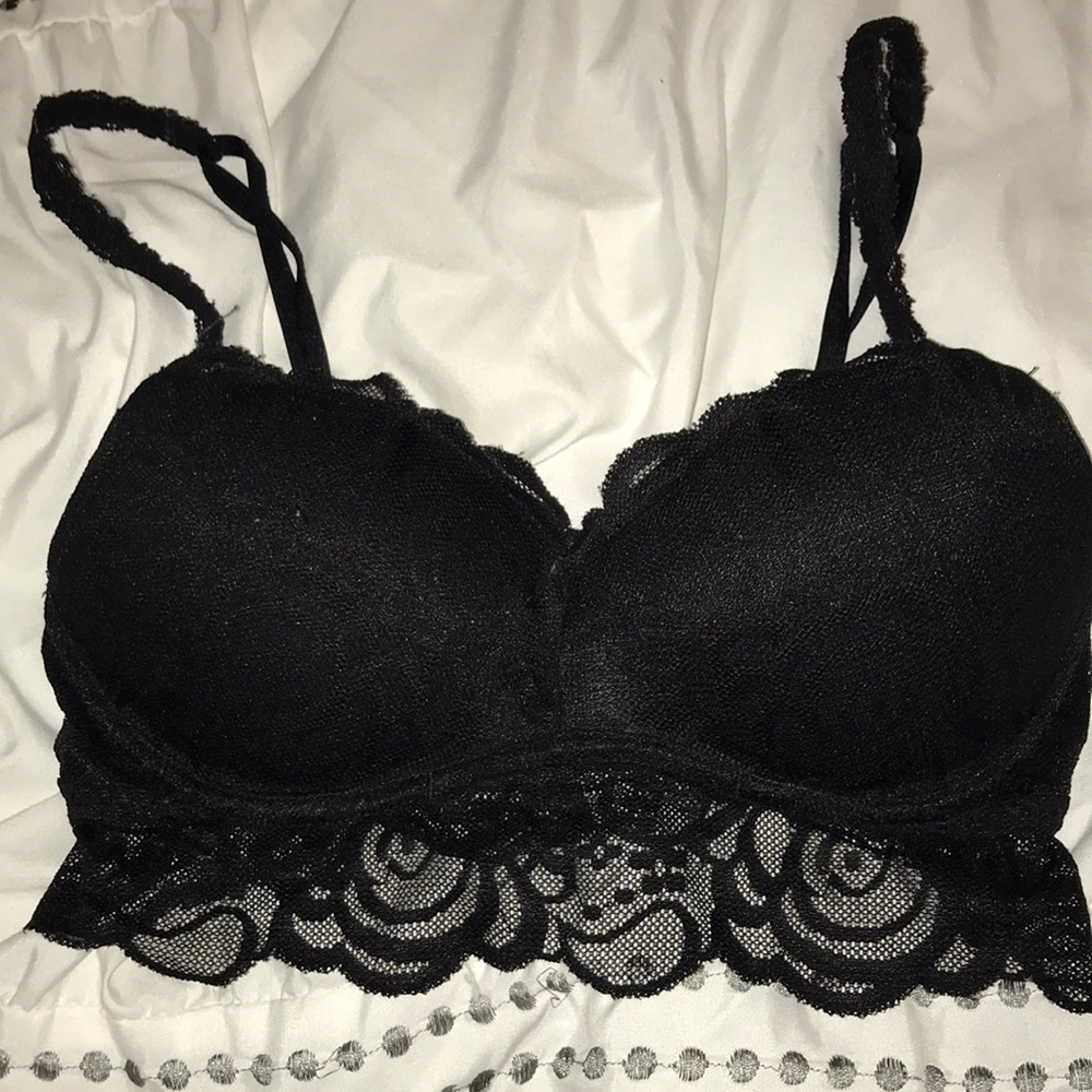 Black bralette from pink